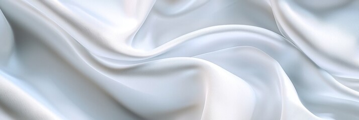 Obraz premium 3d background minimalistic mockup with space for text, elegant white silk fabric folds, soft luxury feel