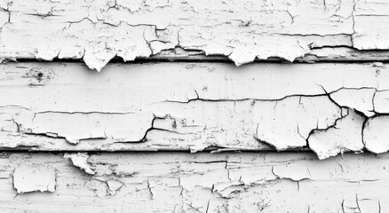 Cracked White Painted Wooden Plank Wall Texture