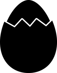 Breakfast egg silhouette.
Half peeled  boiled egg silhouette.
Flat stock vector isolated.
Transparent background.