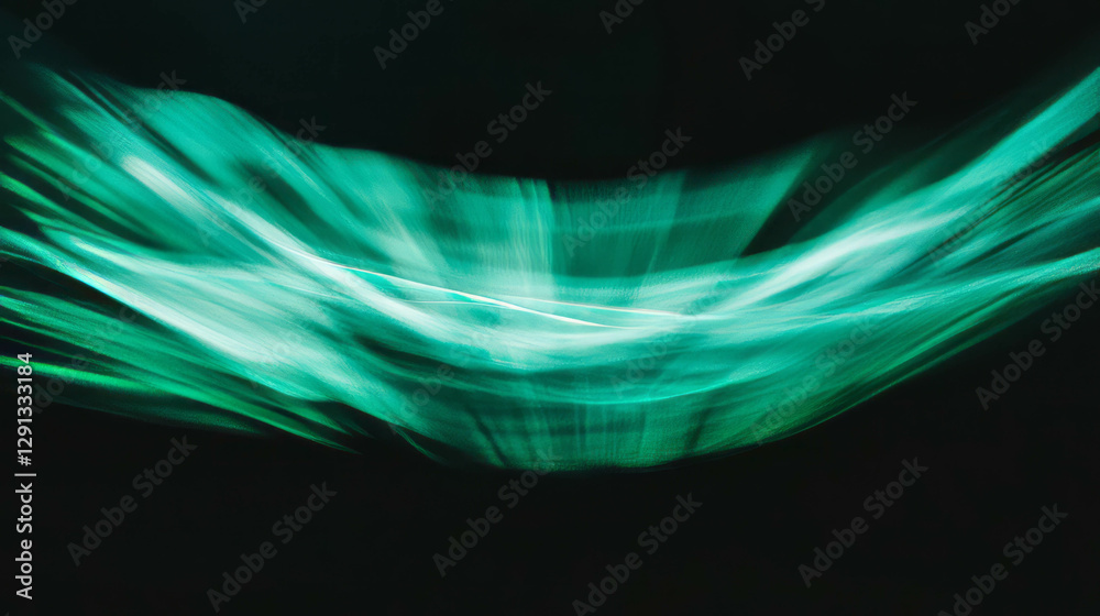 Poster Abstract mint light rays with blurred movement for dynamic background design