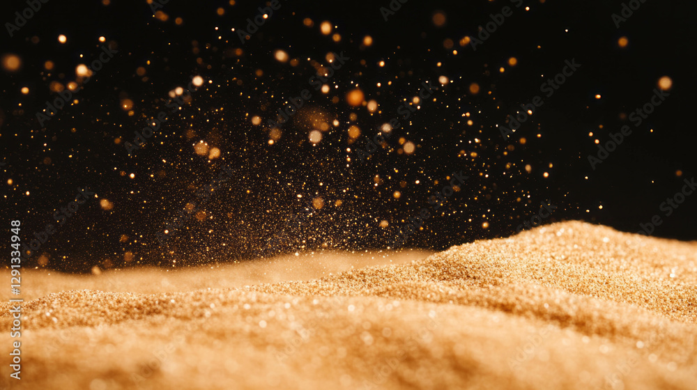 Poster Close up macro texture of falling sand with motion and detail