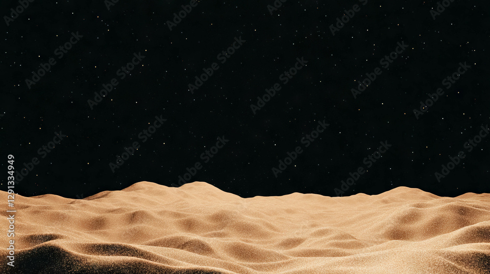 Poster mysterious sandfall against dark textured background for artistic design