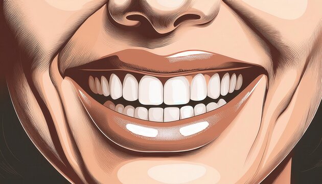 A vivid representation of a cheerful smile emphasizing dental care and hygiene techniques.