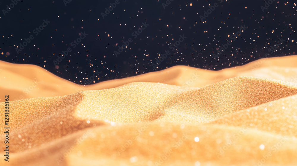 Poster dynamic shifting sand background with falling particles for creative designs