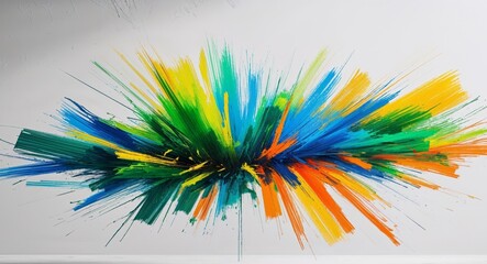 Abstract composition with colorful pencil strokes expressing creative energy and movement in a dynamic art piece