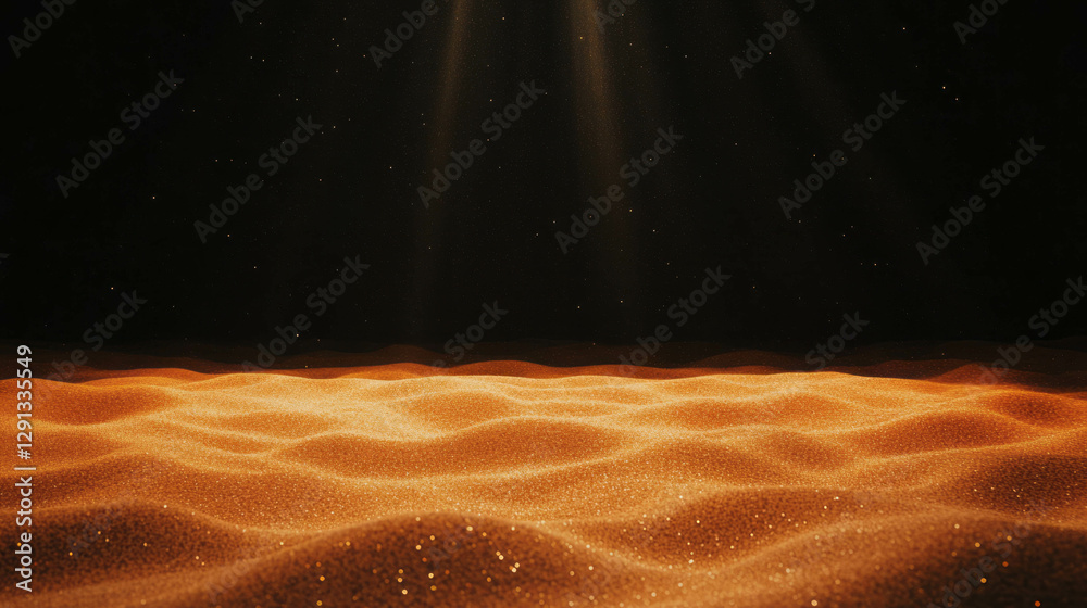 Poster mystical sands illuminated by light rays - serene desert abstract for backgrounds