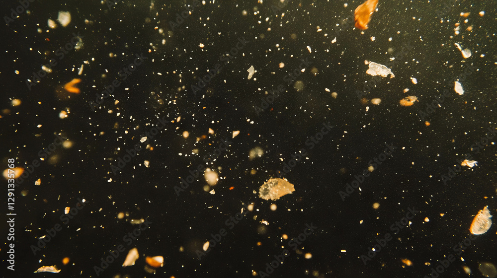 Aufkleber Dynamic falling sand and particles on dark background for textured design