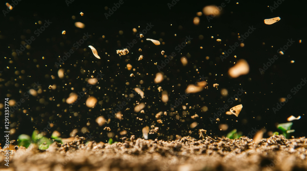 Aufkleber Dynamic background of falling sand particles in motion for nature and texture design