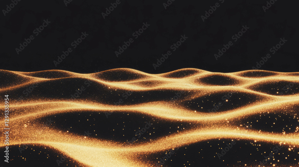 Poster mesmerizing waves of golden sand with light reflections for elegant design