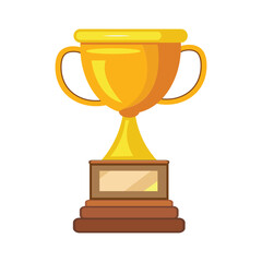 Gold trophy icons vector. Trophy icon collection on white background. Champion trophy cup in flat style. Vector illustration.
