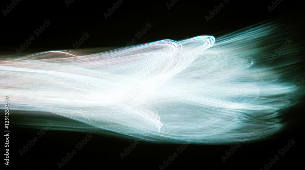 Poster abstract flickering warm white light on dark background for atmospheric design