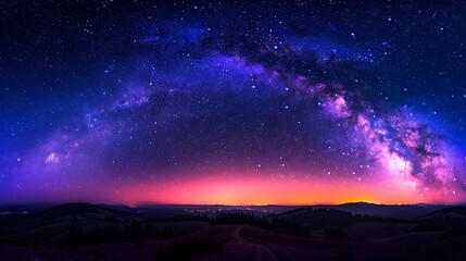 Fototapeta premium Beautiful Blue Skies with Nature, Bright Moon ,Cloud ,Beach scenery, Tree, night -Anime concept Background