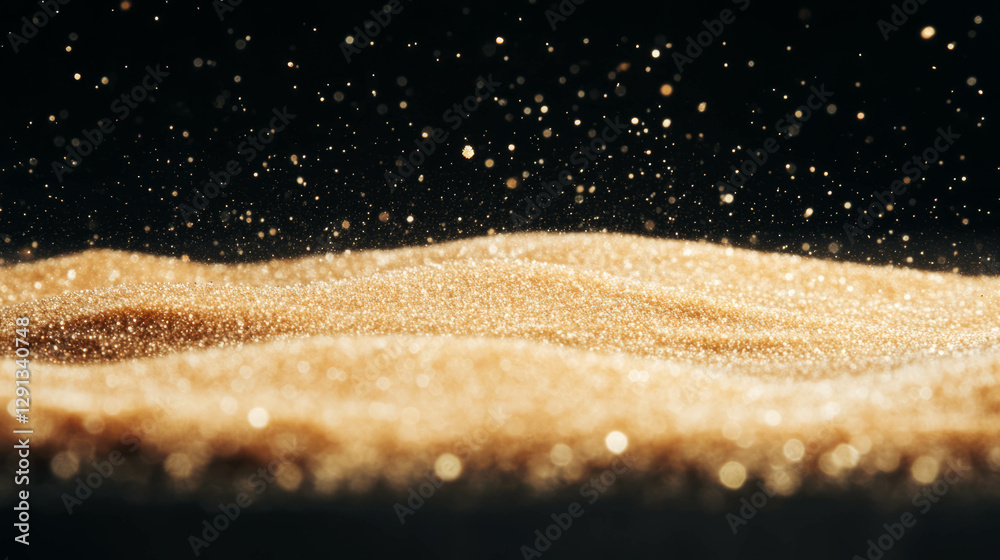 Aufkleber golden sand particles in motion creating a mesmerizing background