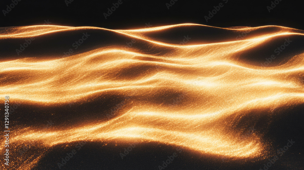 Aufkleber gradient background with floating sand and golden light waves for design