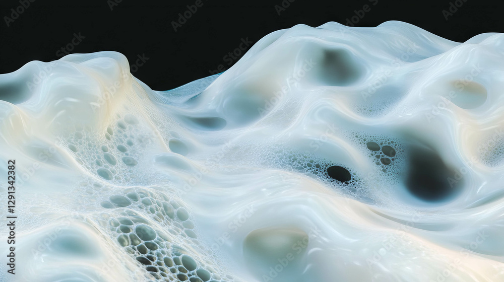 Poster Abstract foam texture with dynamic shapes and gentle curves for creative background design