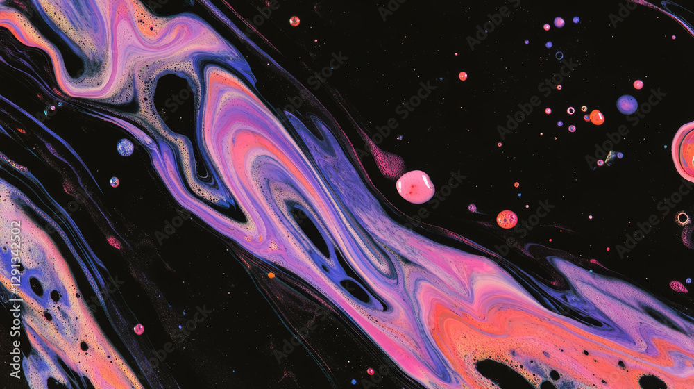 Poster Vibrant abstract waves and colorful foam patterns for creative background design