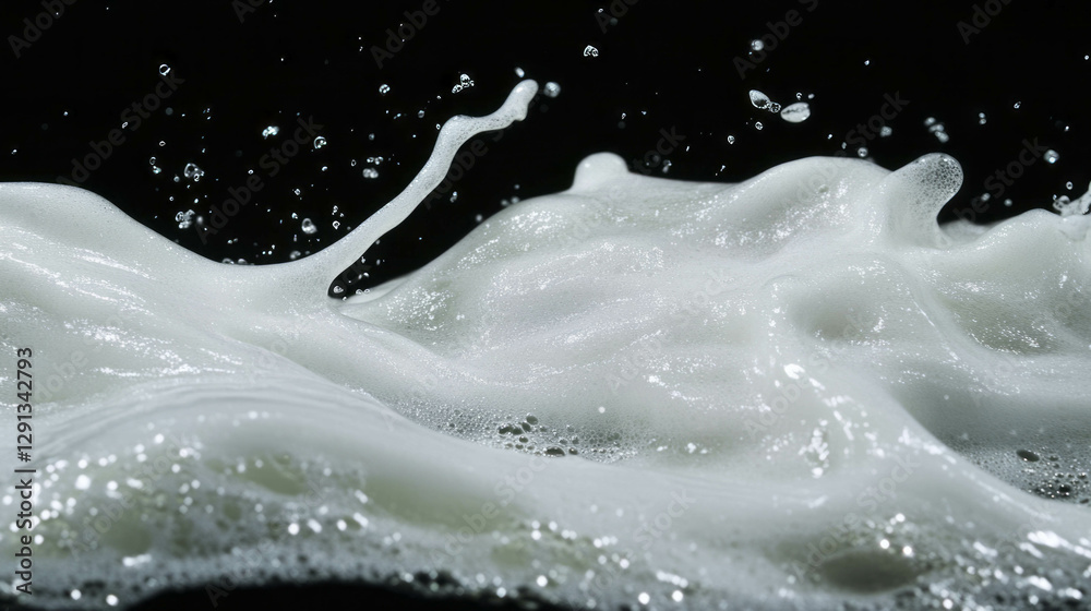 Aufkleber abstract foam texture against black background for artistic designs