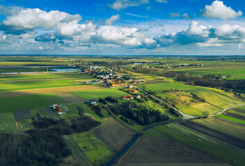 rural landscape with road and blue sky