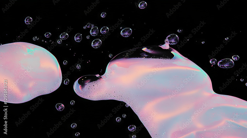 Aufkleber abstract colorful foam and oil bubble background for creative design