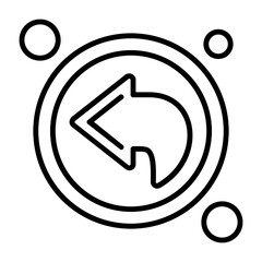 Back Button Outline Style Icon Design