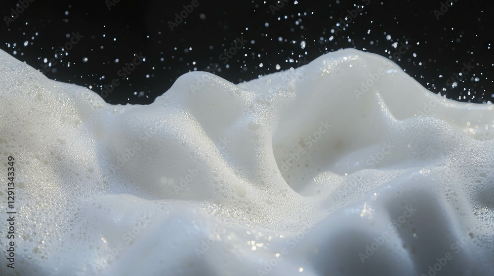 Poster Clean foam background with soap bubbles and texture for fresh design