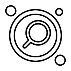 Search Button Outline Style Icon Design