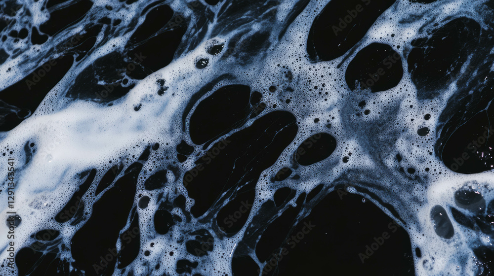 Poster Intricate foam patterns creating a fluid abstract background design