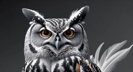 Majestic Owl With Striking Orange And Black Feathers
