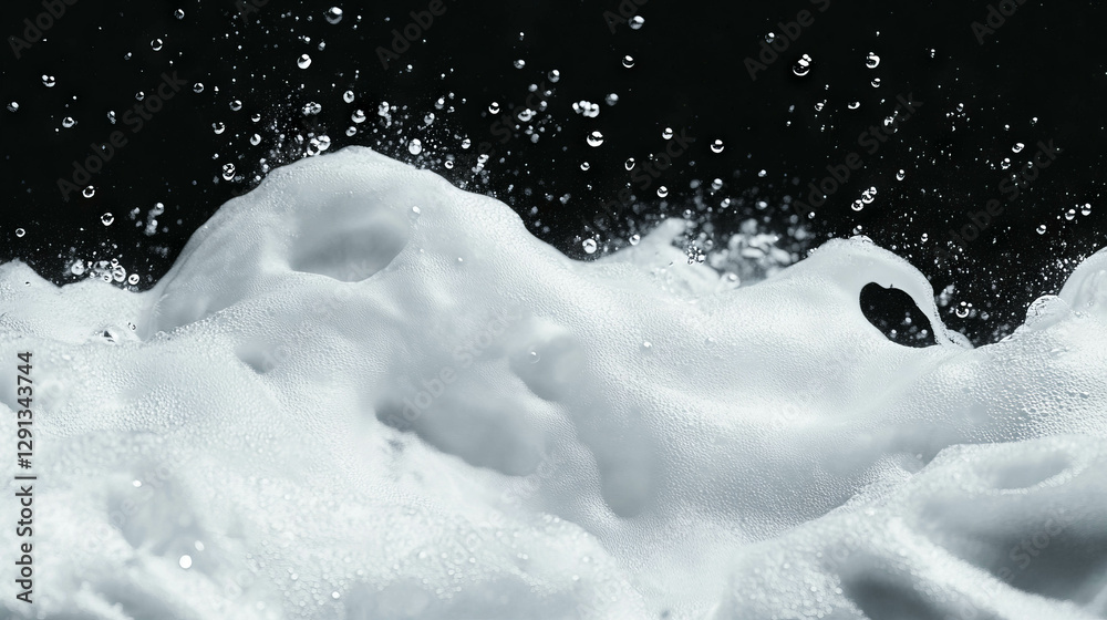 Aufkleber Dynamic foam texture on dark background for creative design