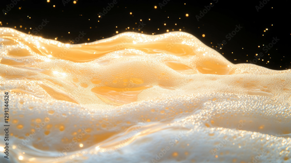 Poster abstract foam and light reflection on metallic surface for creative design