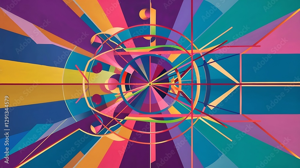 Poster colorful abstract background using minimal geometry as an element
