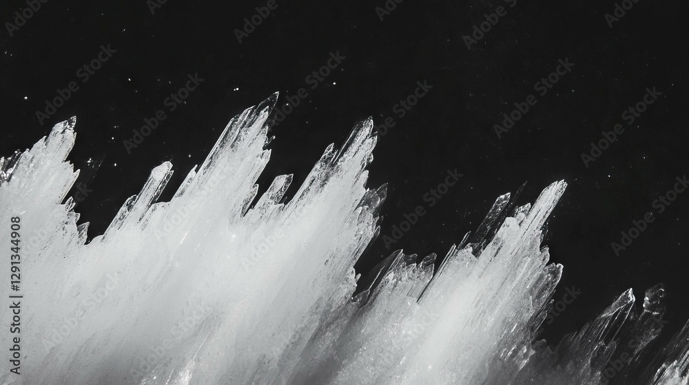 Poster Abstract background with foam smears and ice crystal texture for winter themes