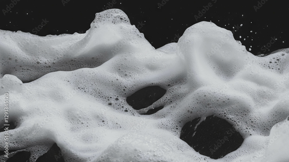 Aufkleber abstract background with foam smears on dark texture surface