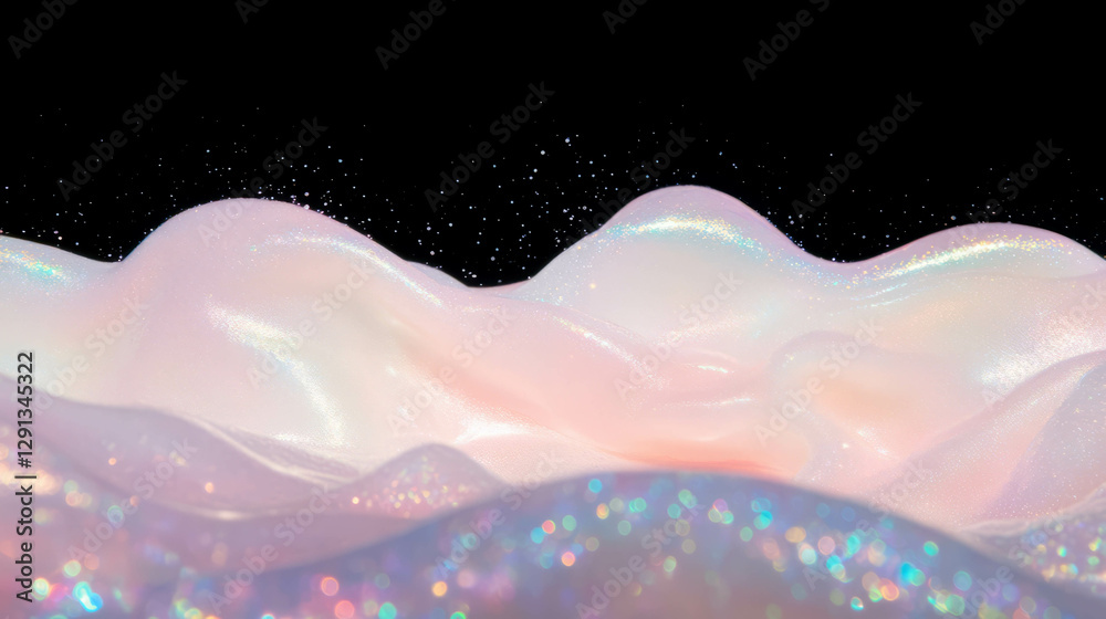 Aufkleber Iridescent foam texture with sparkling highlights for creative design