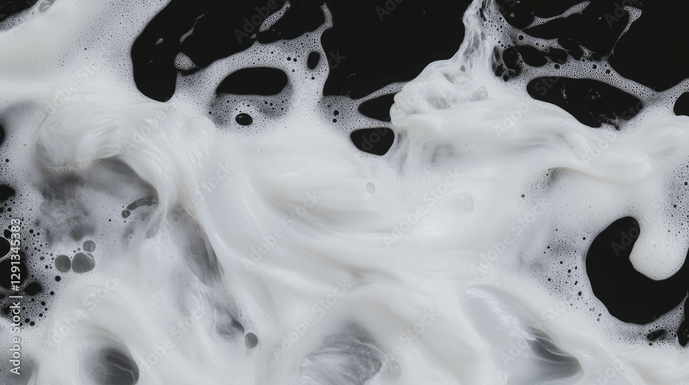 Aufkleber Abstract foam texture with sharp highlights on black background
