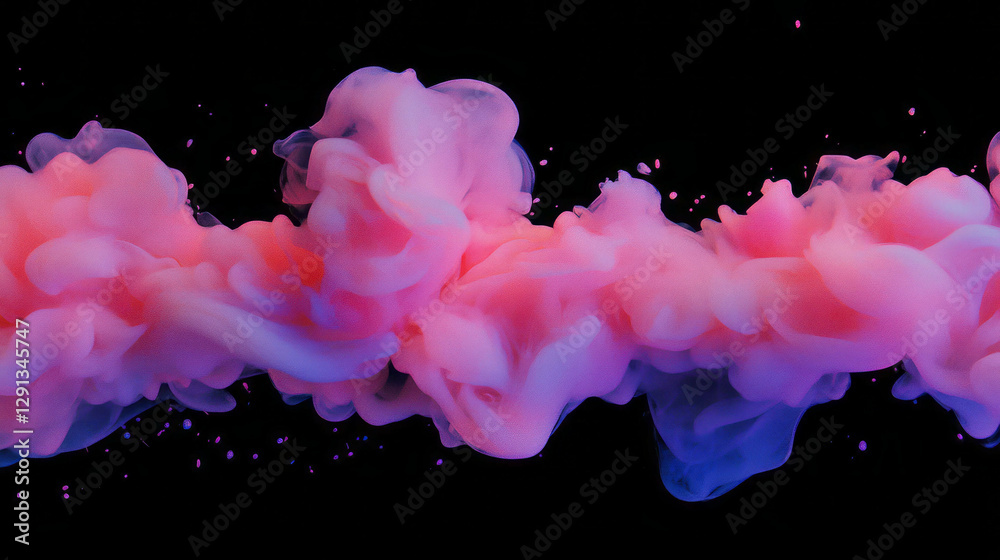 Poster dynamic fuchsia and purple smoke abstract shapes for creative design projects