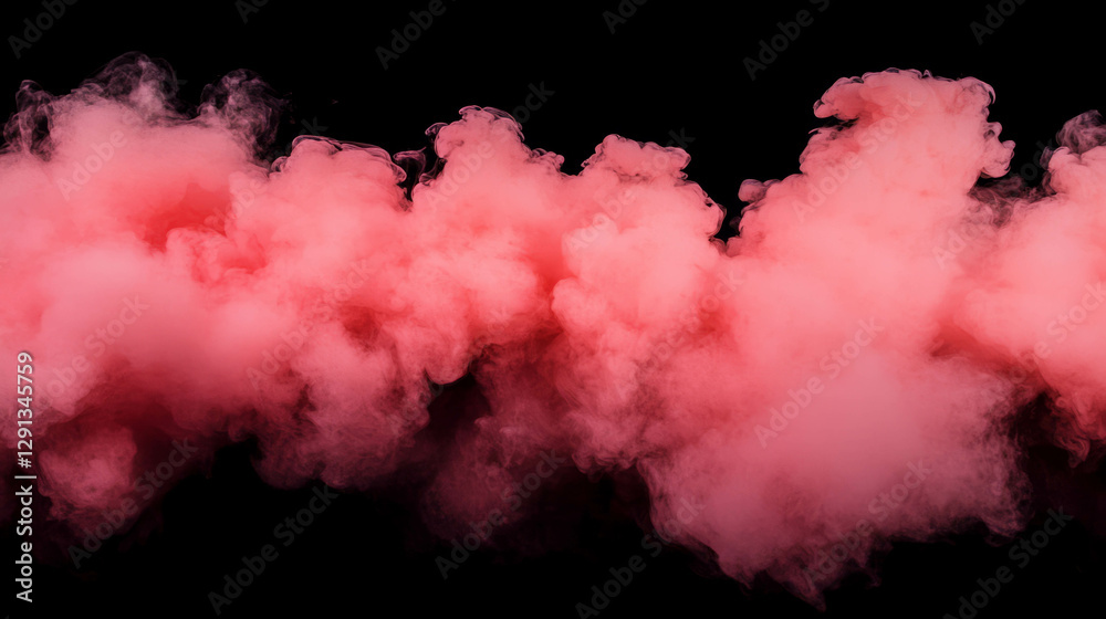Poster Abstract fuchsia smoke background with flowing cloud shapes