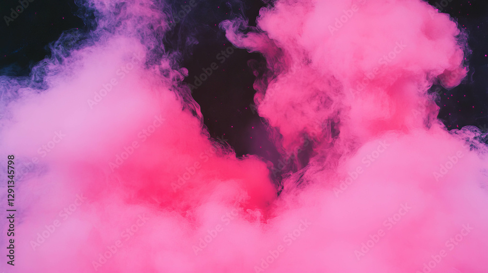 Poster dreamy fuchsia smoke with abstract shapes perfect for creative design
