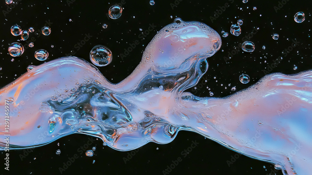 Poster abstract gel texture background with translucent bubbles and vivid colors