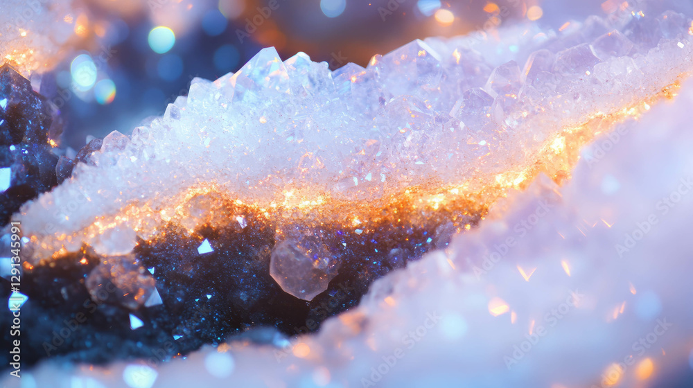 Poster Mesmerizing geode texture with sparkling crystal inclusions for elegant background design