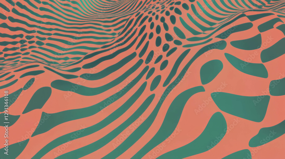 Poster Vibrant abstract background with distorted geometric patterns for creative design