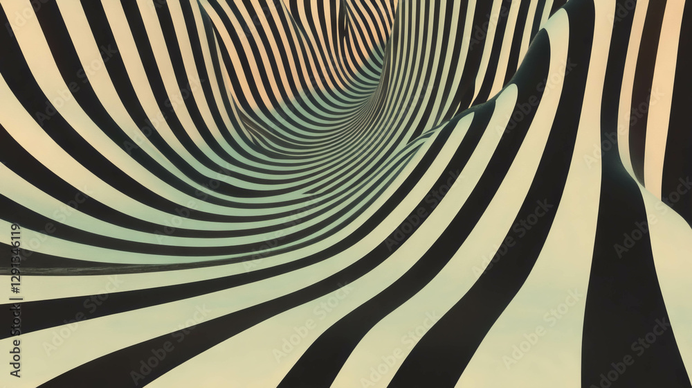 Poster Abstract geometric pattern with distorted perspective for modern design