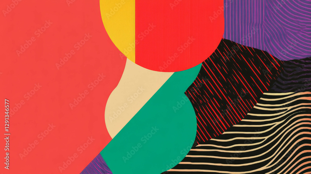 Poster vibrant abstract background of geometric shapes and contrasting colors for modern design