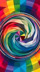 Obraz premium Abstract colorful geometric composition multicolored circle background