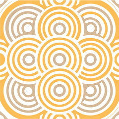 Golden Retro Circular Waves | Abstract Geometric Background
