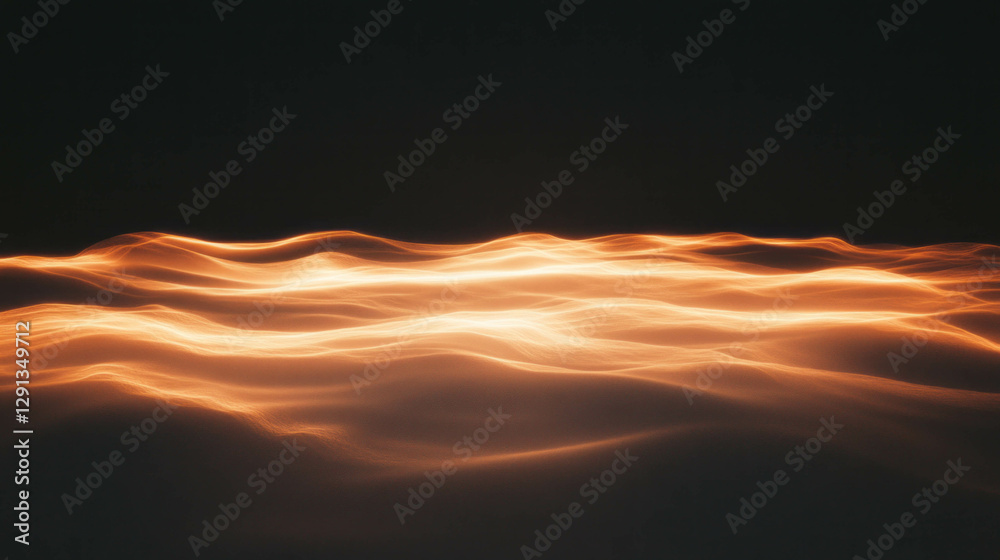 Poster Golden light waves creating depth and atmosphere