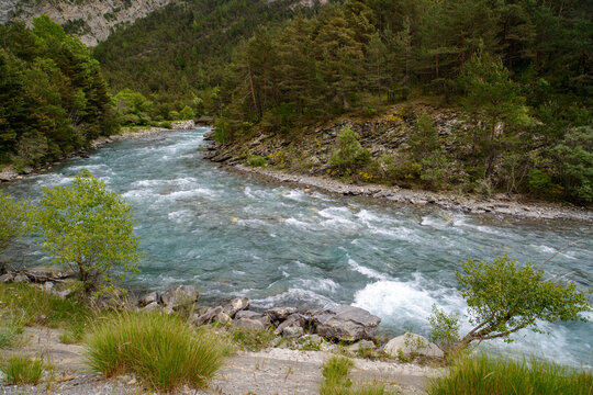 Mountain landscape along the road to Colle della Maddalena (Col du Larche)