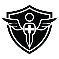 Medical health logo design template vector illustration
