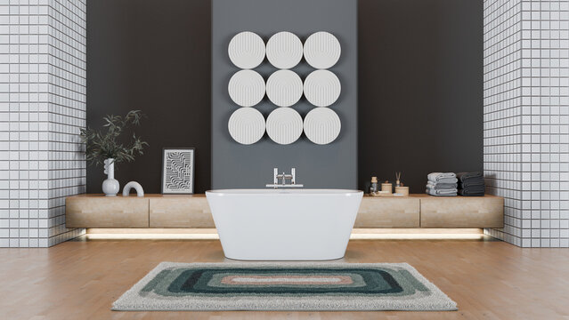 Une belle salle de bain design, 3d rendering