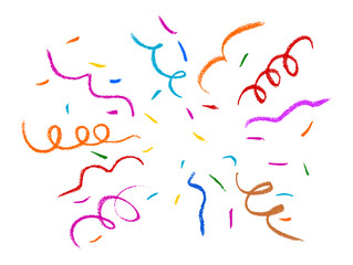 Colorful Confetti Crayon Chalk Drawing Vector